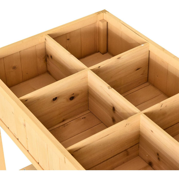 8-Box Raised Wooden Planter Box, 110x46x76 cm