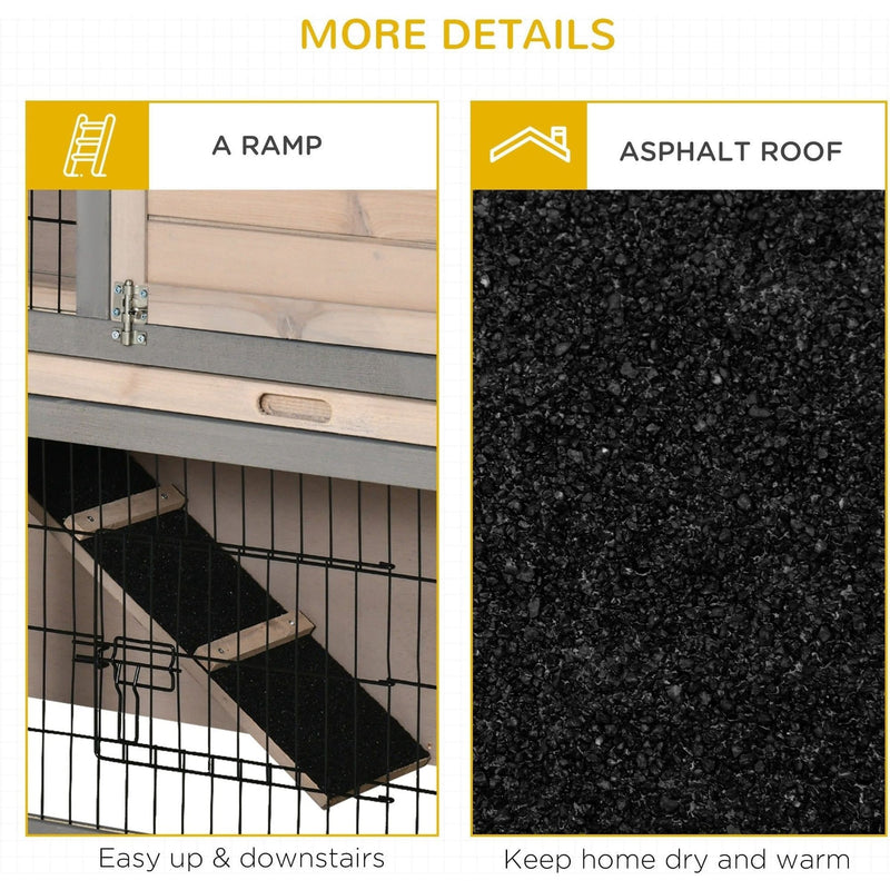 Outdoor Rabbit Hutch, Grey Pawhut
