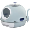 Enclosed Cat Litter Box, Easy Clean, Scoop, Skylight, Blue Pawhut