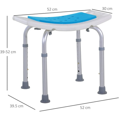 Non-Slip Bath Stool Shower Chair, Adjustable Legs Homcom