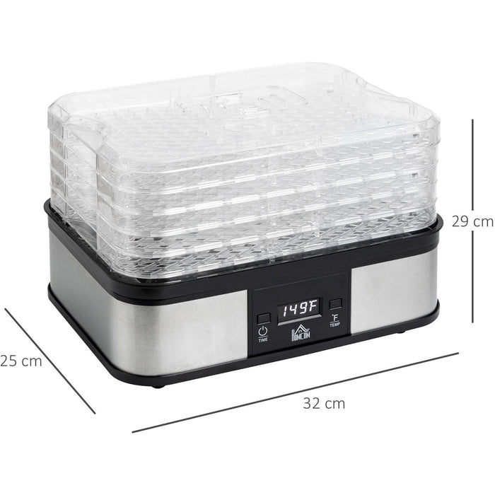 Food Dehydrator, 5-Tier, 245W, Stainless Steel, Silver