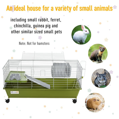 35" Small Animal Cage with Wheels Pawhut