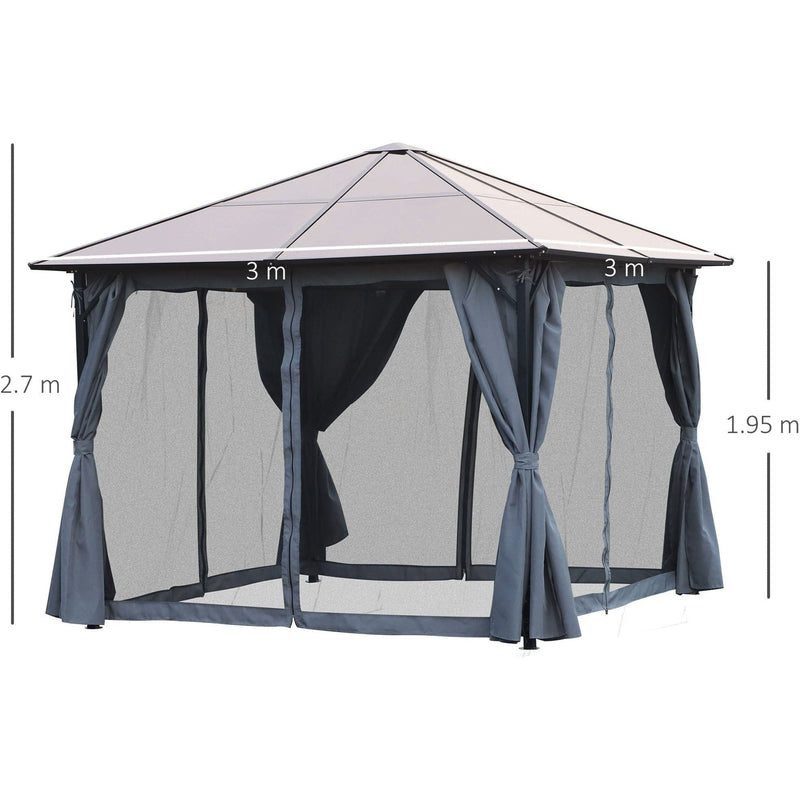 Metal Frame Hard Top Gazebo, Stylish Hot Tub Shelter