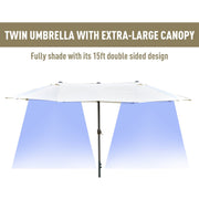 4.6m Double Sided Parasol With Crank Handle, No Base Outsunny
