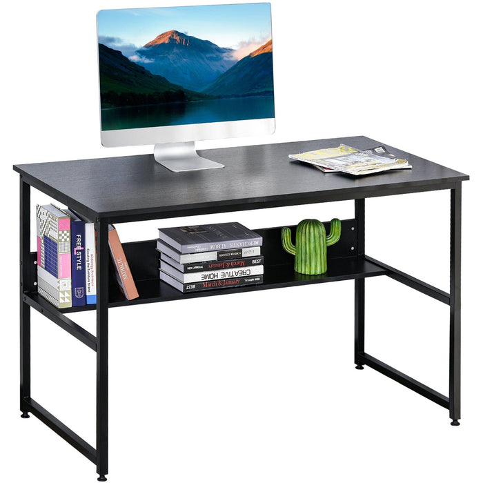 Home Office Desk with Shelf & Adjustable Feet