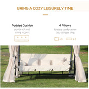 Outdoor 2-in-1 Convertible Garden Swing Chair Bed Outsunny