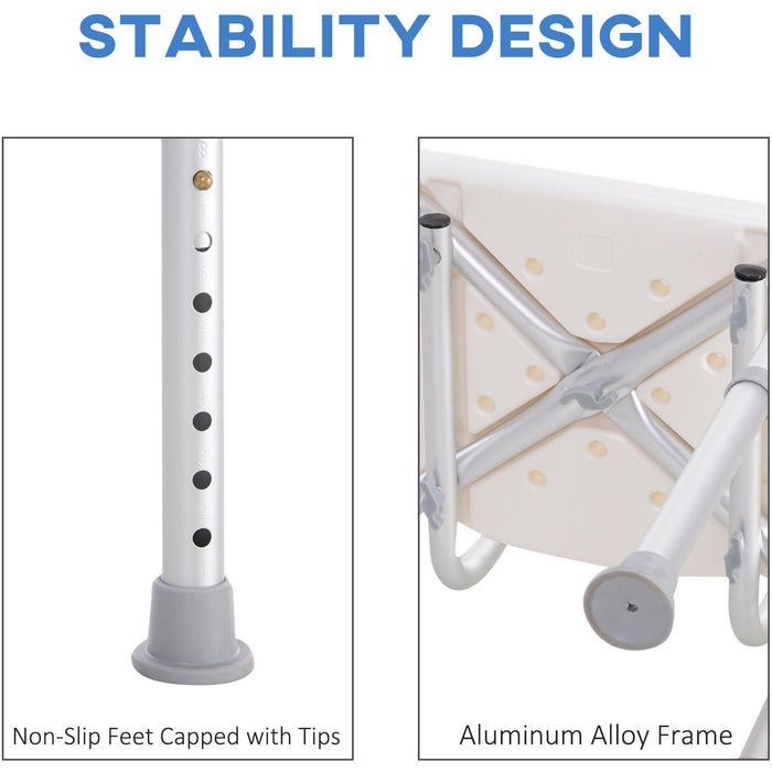 Bath Chair Shower Stool With Adjustable Height