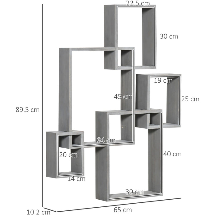 Cube Floating Shelves in Grey