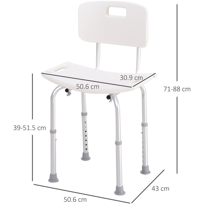 Bath Chair Shower Stool With Adjustable Height