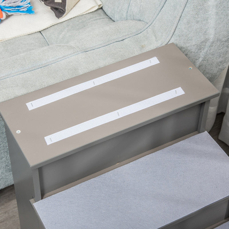 4 Step Wooden Pet Stairs with Non-Slip Carpet, 40x59x54.2cm