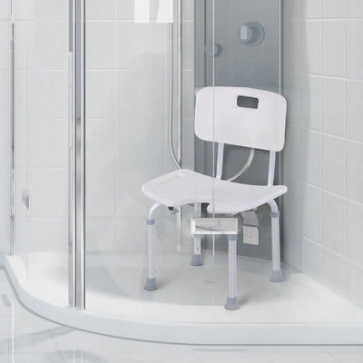 Shower Seat With Legs, Non Slip Feet, Adjustable Legs Homcom