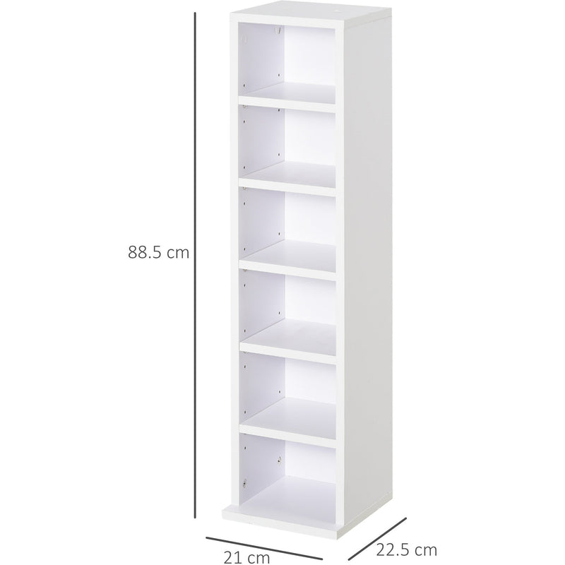 White CD/DVD Display Shelf: 204-Unit Capacity