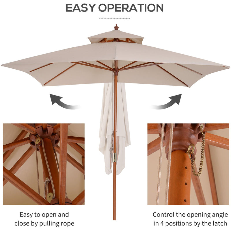 Pagoda Style Large Patio Parasol Outsunny