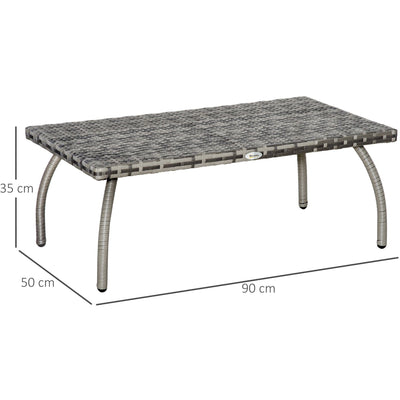 Rattan Garden Coffee Table Outsunny