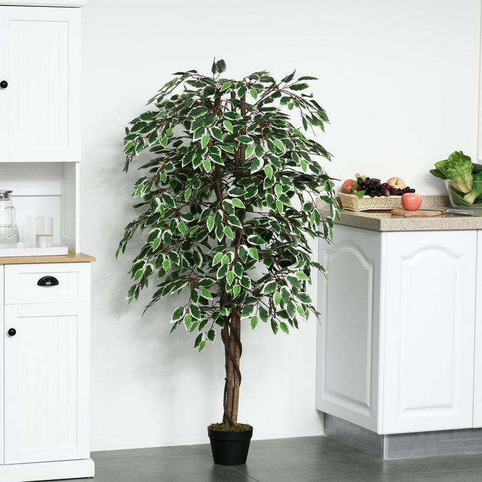 160cm Artificial Ficus Silk Tree, Indoor/Outdoor Décor