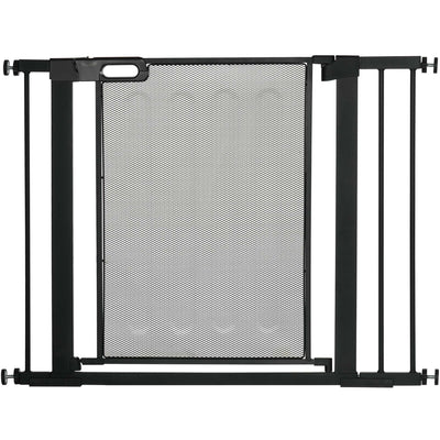 Black Dog Gate with 2 Extensions Kit Pawhut
