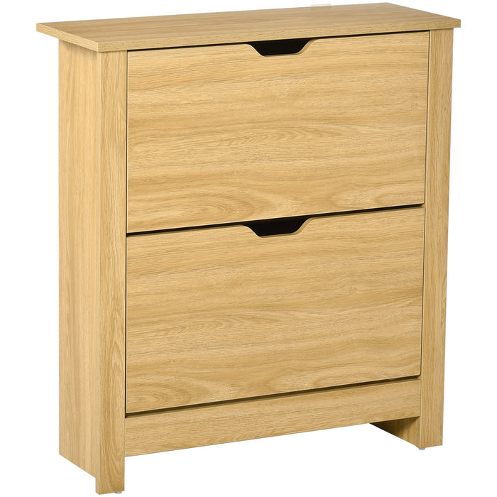 Shoe Storage Cabinet, 4 Shelves 2 Drawers - Modern Unit