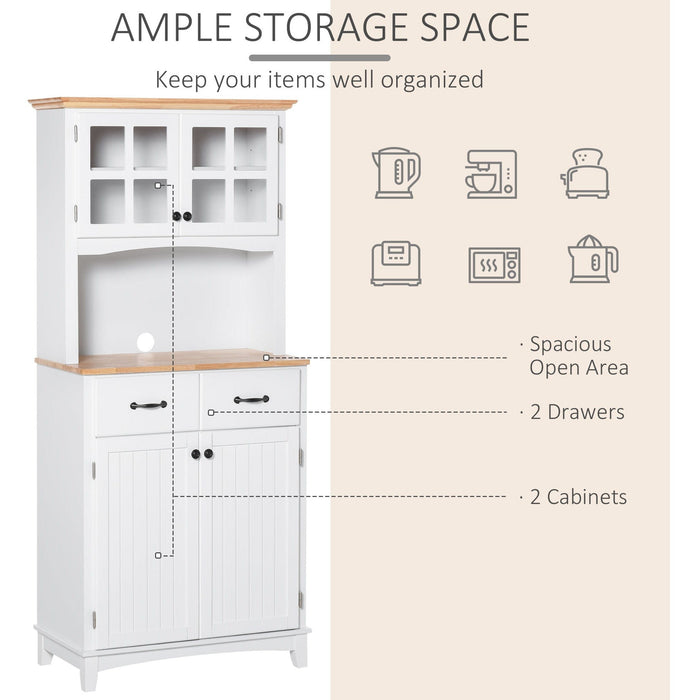 Modern Kitchen Cupboard, 2 Drawers, White