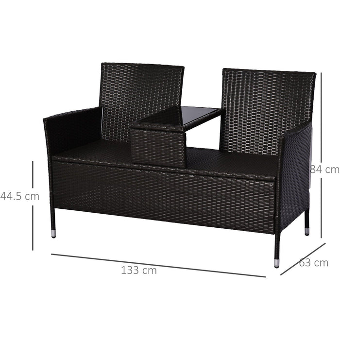 Rattan Garden Love Seat