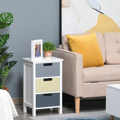 3 Drawer Storage Tower, Wood Top, Bedroom/Nursery/Hallway Homcom