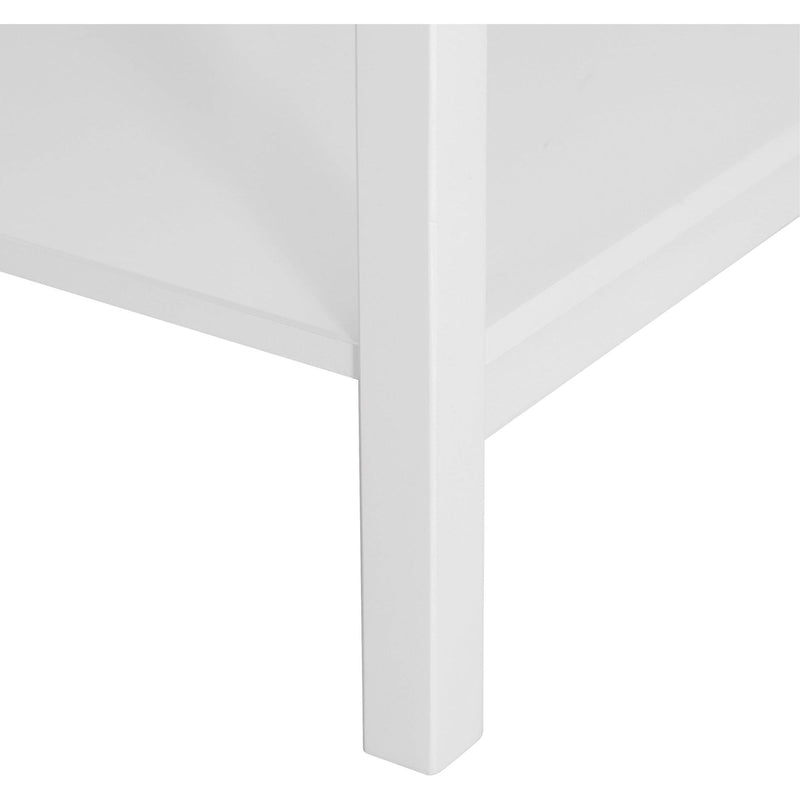 Elegant Bedside Table With Drawer, White