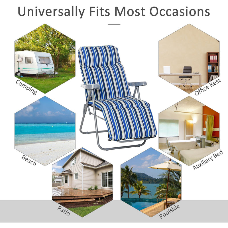 Set of 2 Padded Garden Recliner Chairs