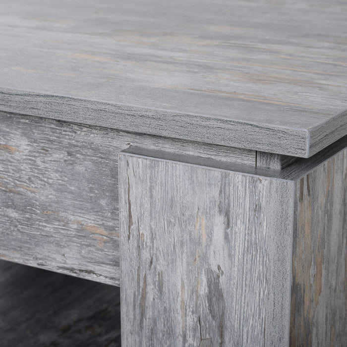 2-Tier Wooden Coffee Table Storage Shelf - Grey