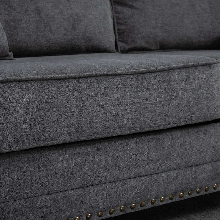 Grey Fabric 2-Seater Sofa