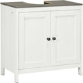 Antique White Floor Standing Bathroom Sink Cabinet Kleankin