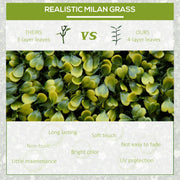 Artificial Boxwood Wall Panels, Milan Grass, 12PCS, 20" Outsunny