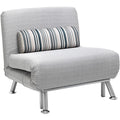 Grey Single Sofa Bed with Pillow Homcom
