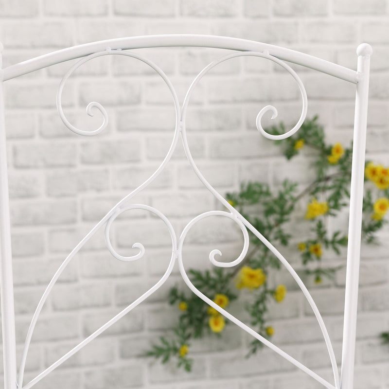 White Metal Bistro Set, Round Mosaic Tabletop