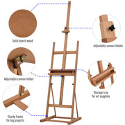 Wooden Studio Easel With Pencil Case Vinsetto