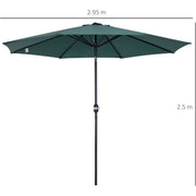 3m Tilting Garden Parasol with Crank Handle Outsunny