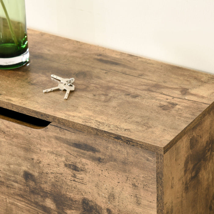 Rustic Shoe Cabinet With Doors, Holds 12-18 Pairs