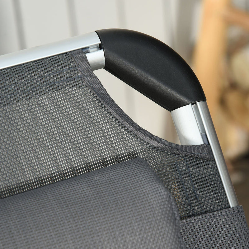 Foldable Sun Lounger, 5-Level Adjustable Back