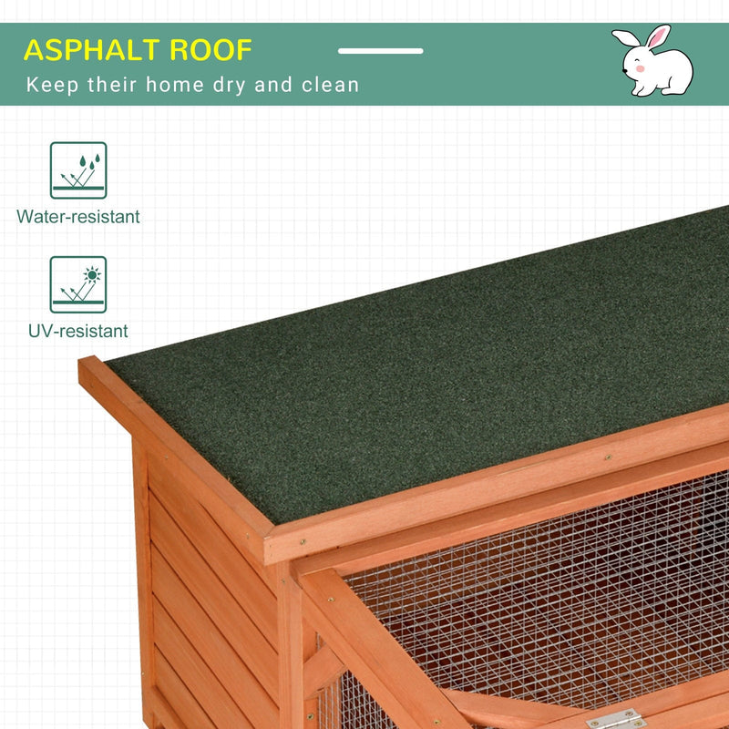 Rabbit Hutch with Run, Lift Open Top