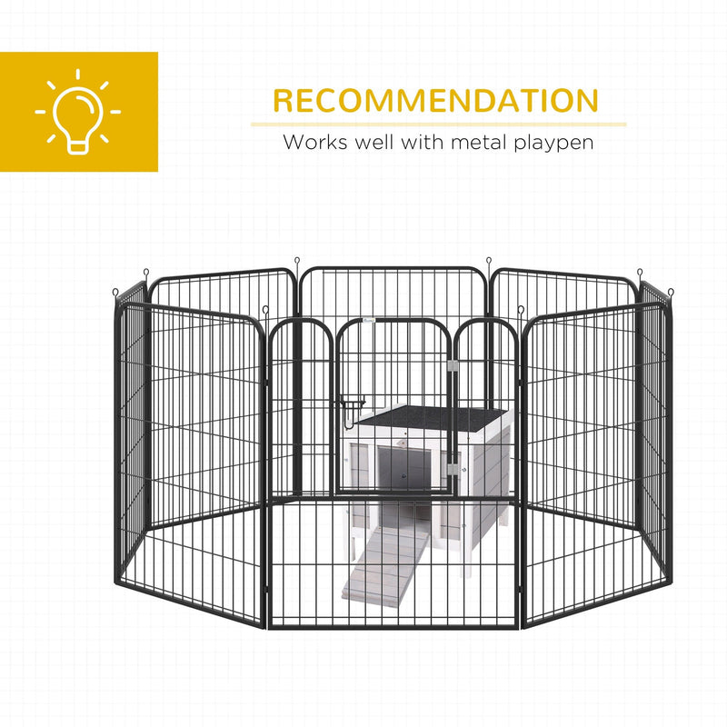 PawHut Wooden Rabbit Hutch Bunny Puppy Cage Guinea Pig Hutch, Rabbit Hideaway, Cat House, Pet Habitat Small Animals Ferret 51 x 42 x 43 cm, Grey Pawhut