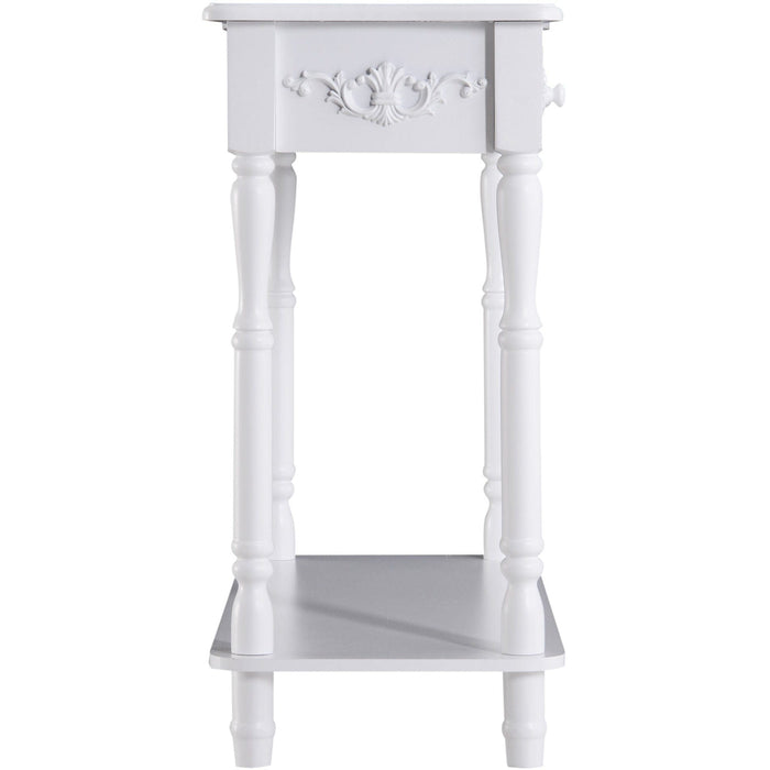 Modern Console Table For Entryway - Shelves, Drawers - Ivory