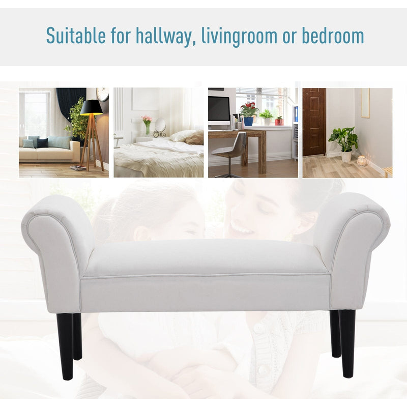 Small Bed End Chaise Lounge, Wooden Leg