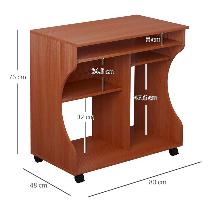 Computer Desk on Wheels with Keyboard Tray