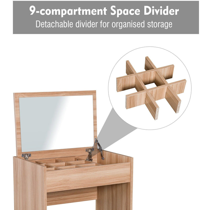 Dressing Table With Flip up Mirror and Stool