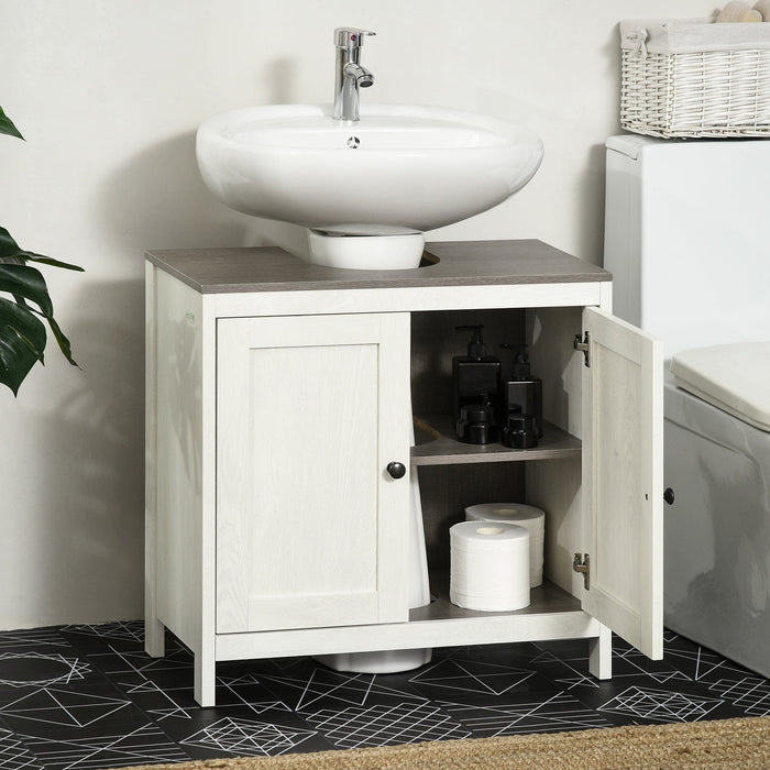 Antique White Floor Standing Bathroom Sink Cabinet