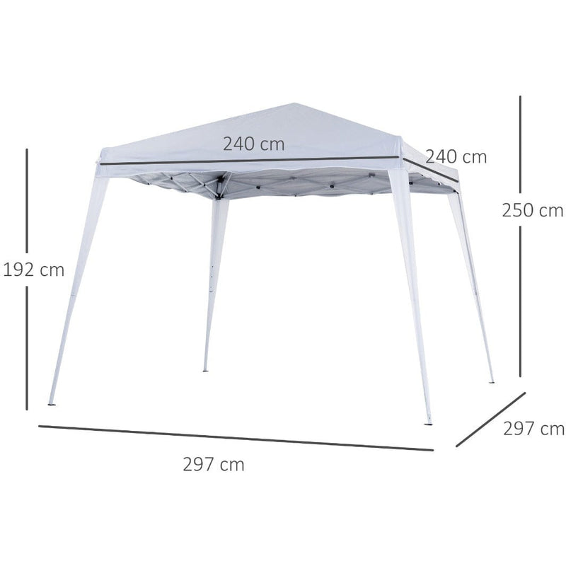 3x3m White Gazebo, Pop Up Frame, UV & Water Resistant