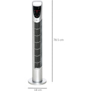 40W Tower Fan with Remote, Oscillation, 3 Speeds, 78.5H cm Homcom