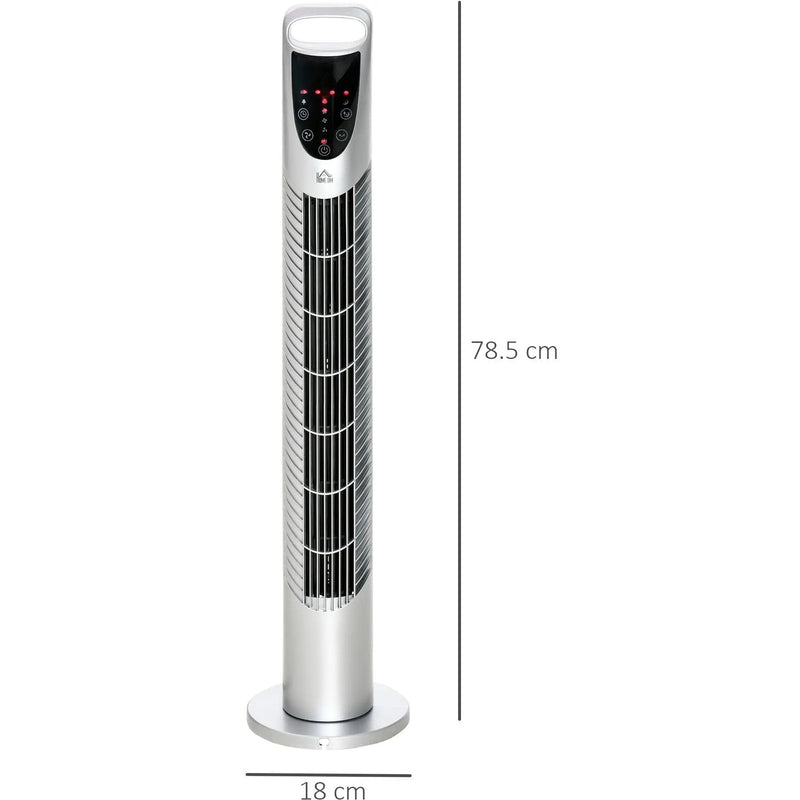 40W Tower Fan with Remote, Oscillation, 3 Speeds, 78.5H cm Homcom