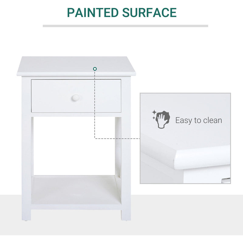 Traditional Accent End Table with X-Bar Shelf, 1 Drawer