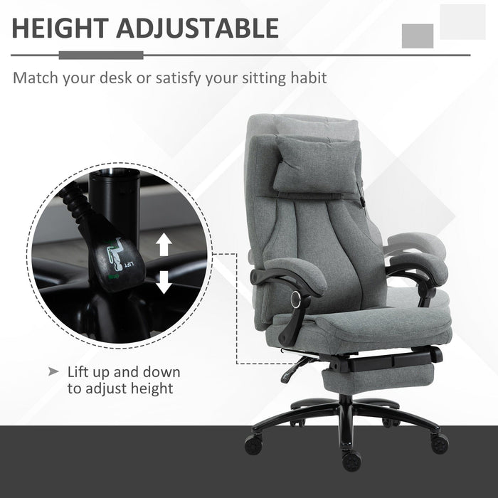 Grey Ergonomic Office Chair with Vibration Massage & Swivel