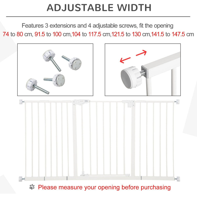 Wide Stair Gate Pressure Fit, 76.2H x 136.3W, White