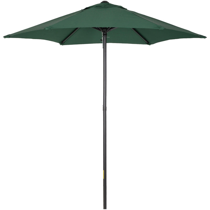 2m Outdoor Patio Parasol - Sun Shade, 6 Ribs Outsunny